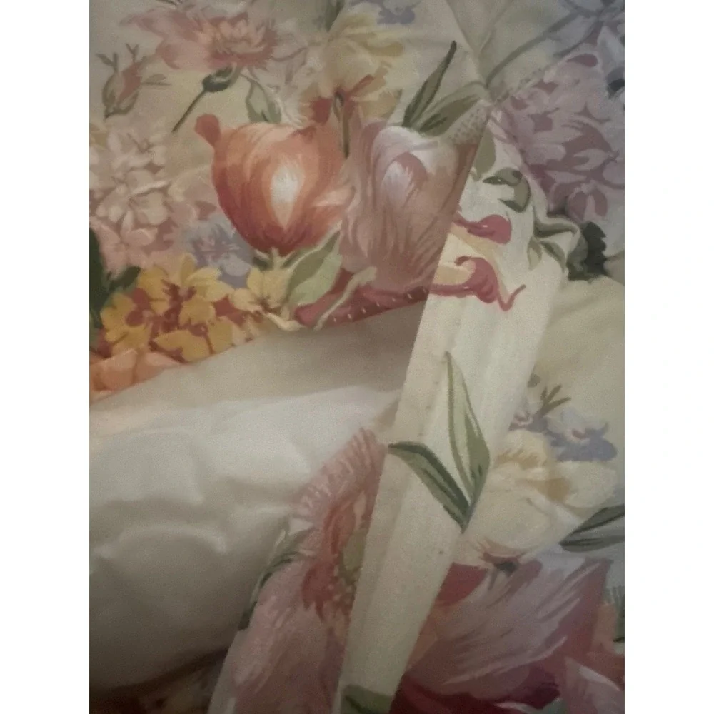 Croscill Home Fashions Floral Quilted Pillow Shams Set of 2 Sage Green Pink Rose